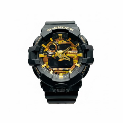 Men’s Casio G-Shock GA700CF-1A Bold Camo Analog Digital Black & Gold Watch