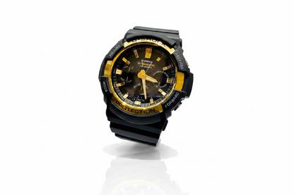 Men’s CASIO G-Shock GAS100G-1A Black & Gold color Analog Digital Tough Solar Watch