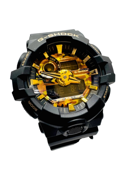 Men’s Casio G-Shock GA700CF-1A Bold Camo Analog Digital Black & Gold Watch