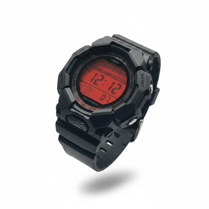 Men’s Casio G-Shock GD020BBR-1 Black Resin Red Digital Watch