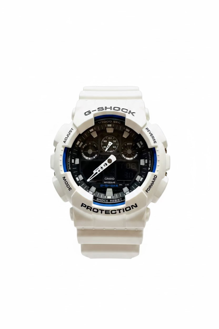 Men’s Casio G-Shock GA100B-7A White Analog Digital Watch