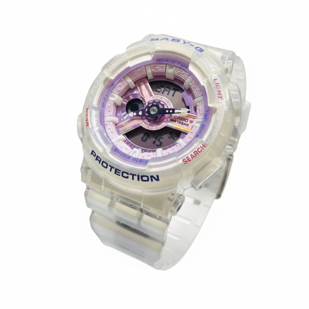Casio BABY-G BA110PS-7A Digital Analog White Band with Pink Dial Watch