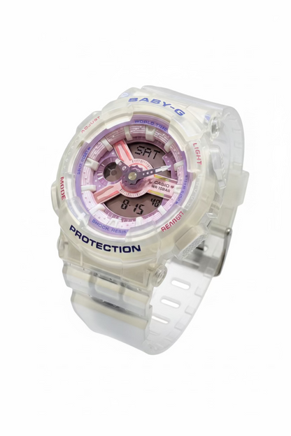 Casio BABY-G BA110PS-7A Digital Analog White Band with Pink Dial Watch