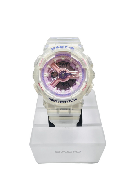 Casio BABY-G BA110PS-7A Digital Analog White Band with Pink Dial Watch