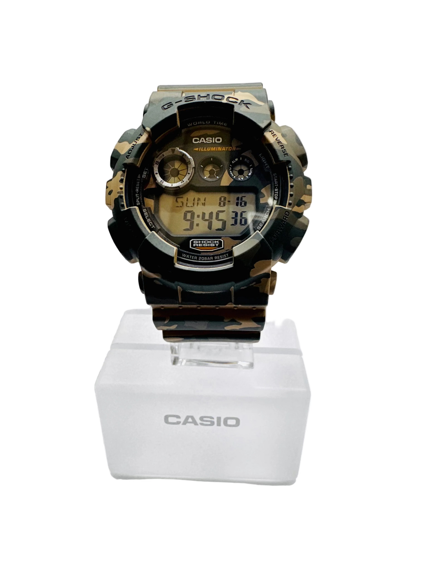 Casio G-Shock GD120CM-5 Rugged Digital Watch WoodlandBrown & Green Camouflage Resin Band