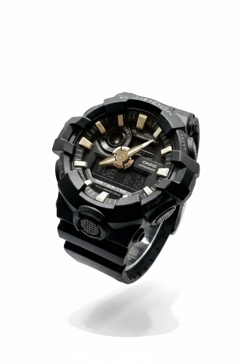 Casio G-Shock GA700-1B Rugged Analog Digital Black Watch