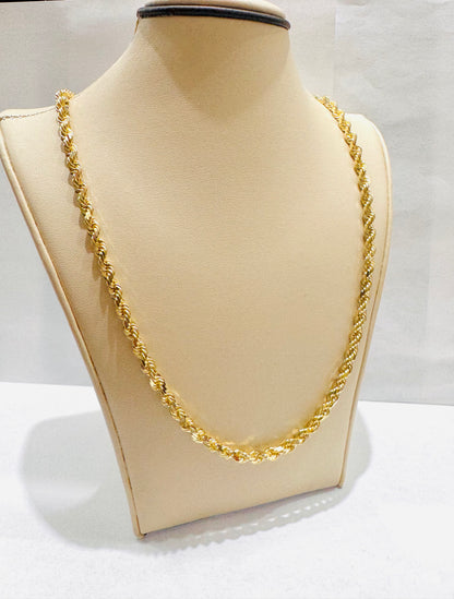 10K GOLD SOLID ROPE NECKLACE 20”, WEIGHT: 31.7gm, WIDTH: 4.5mm
