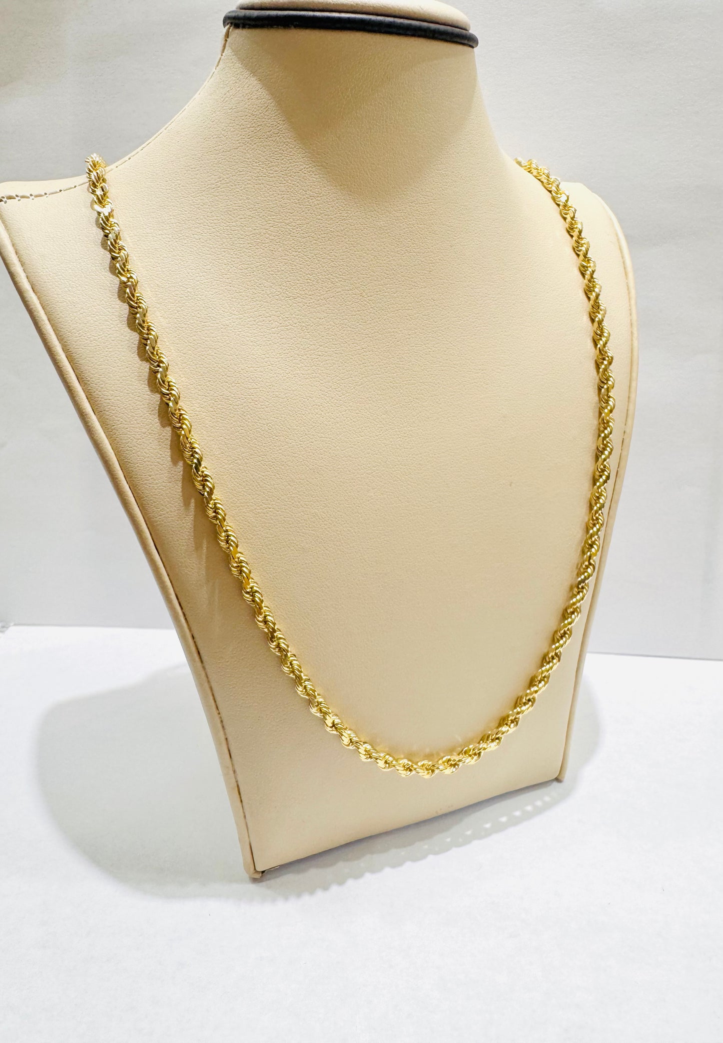 10K GOLD SOLID ROPE NECKLACE 18”, WEIGHT: 20.4gm, WIDTH: 3.3mm