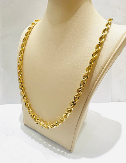 10K GOLD SOLID ROPE NECKLACE 24”, WEIGHT: 54.9gm, WIDTH: 5mm
