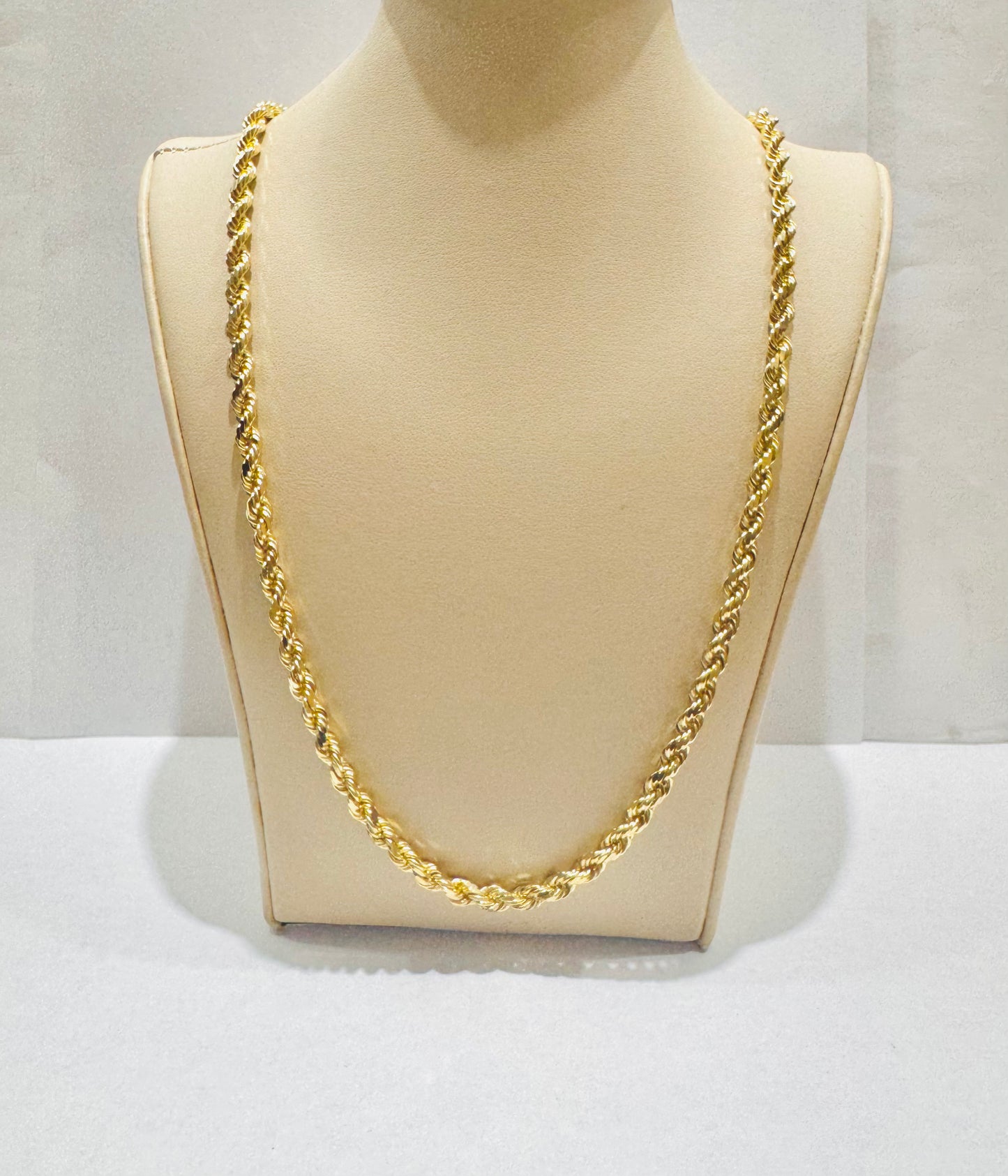 10K GOLD SOLID ROPE NECKLACE 26”, WEIGHT: 42.8gm, WIDTH: 4.5mm