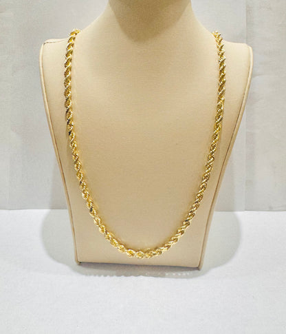 10K GOLD SOLID ROPE NECKLACE 26”, WEIGHT: 42.8gm, WIDTH: 4.5mm