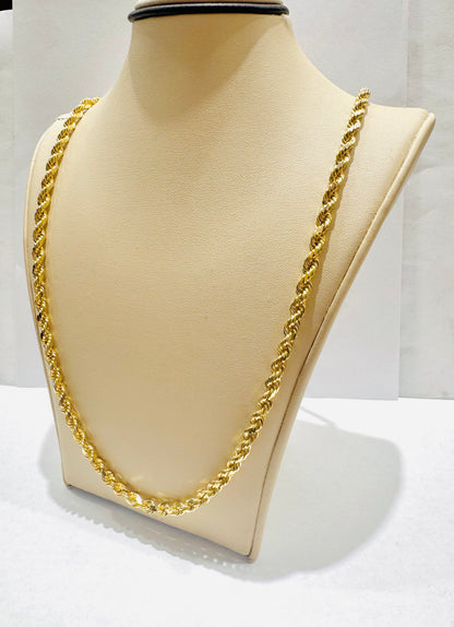 10K GOLD SOLID ROPE NECKLACE 26”, WEIGHT: 42.8gm, WIDTH: 4.5mm