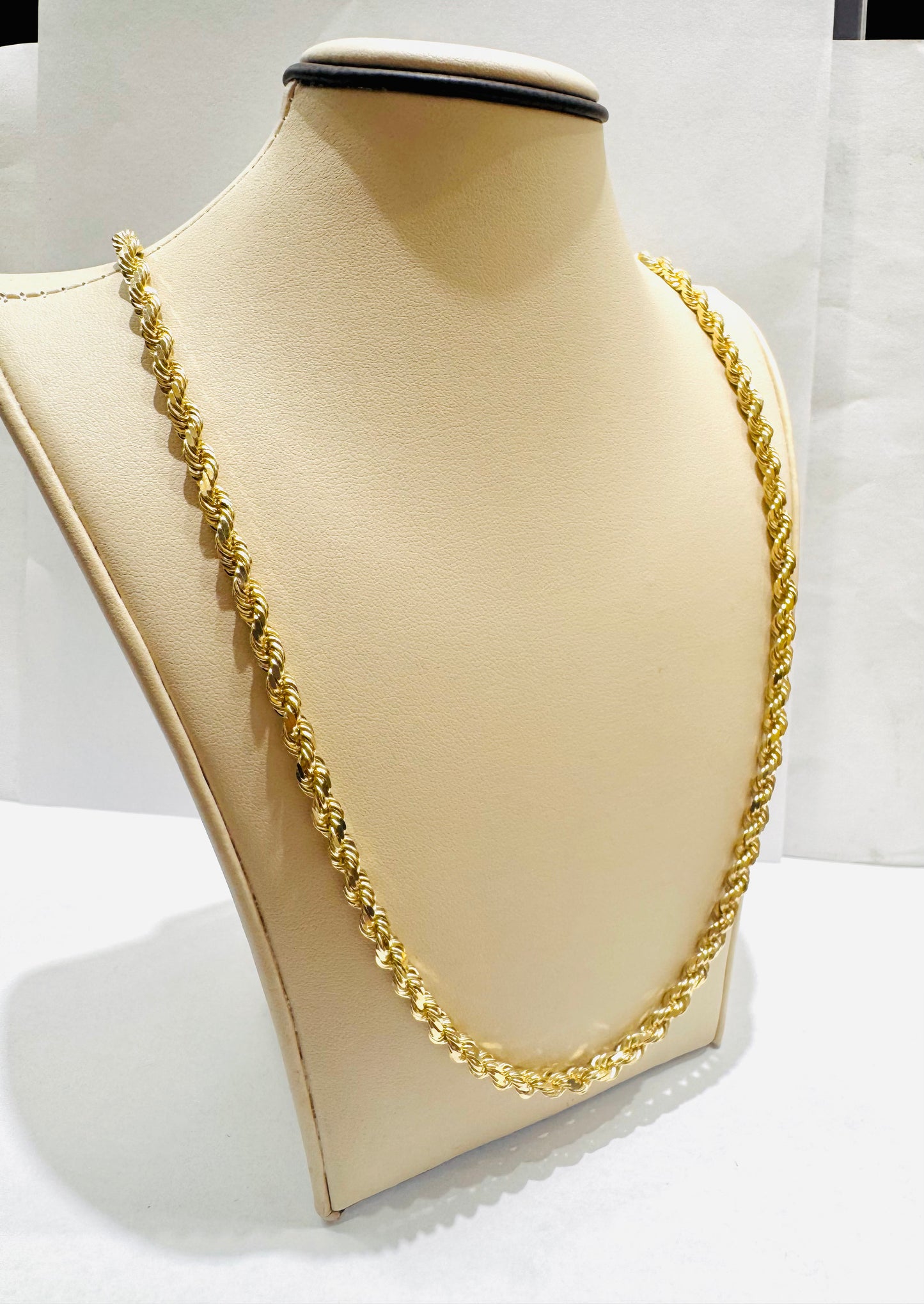 10K GOLD SOLID ROPE NECKLACE 26”, WEIGHT: 42.8gm, WIDTH: 4.5mm