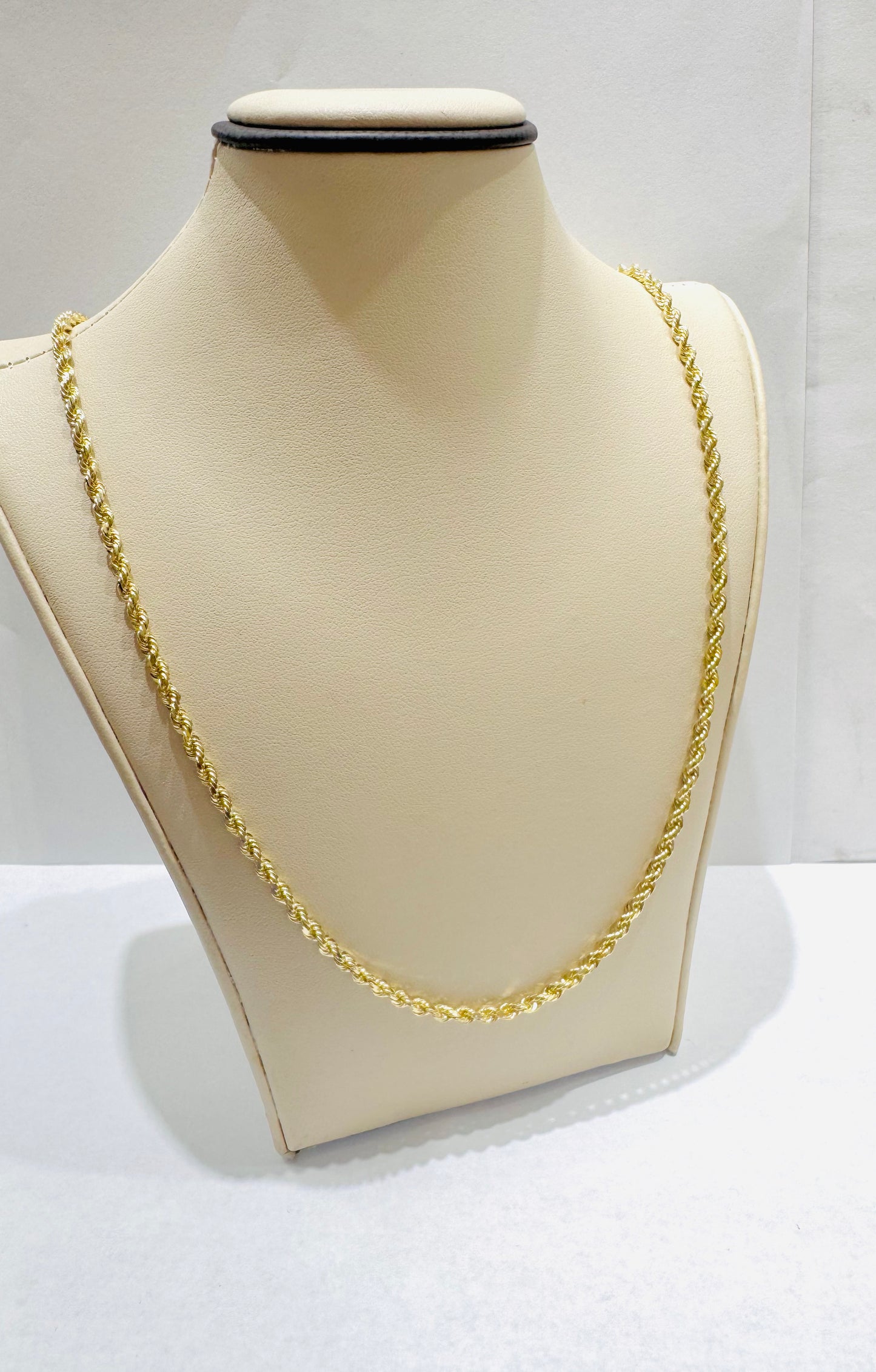 10K GOLD SOLID ROPE NECKLACE 24”, WEIGHT: 17.3gm, WIDTH: 2.8mm