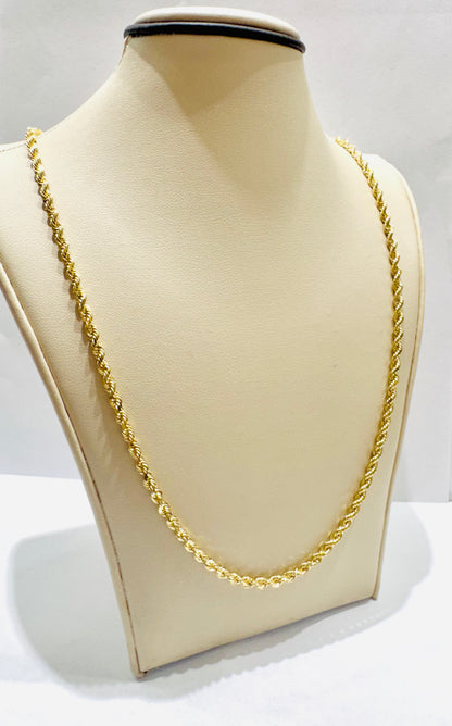 10K GOLD SOLID ROPE NECKLACE 20”, WEIGHT: 14.5gm, WIDTH: 2.8mm