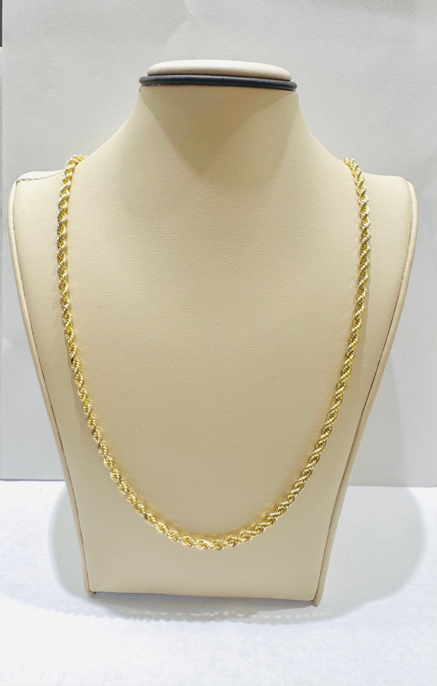 10K GOLD SOLID ROPE NECKLACE 20”, WEIGHT: 18.6gm, WIDTH: 3mm