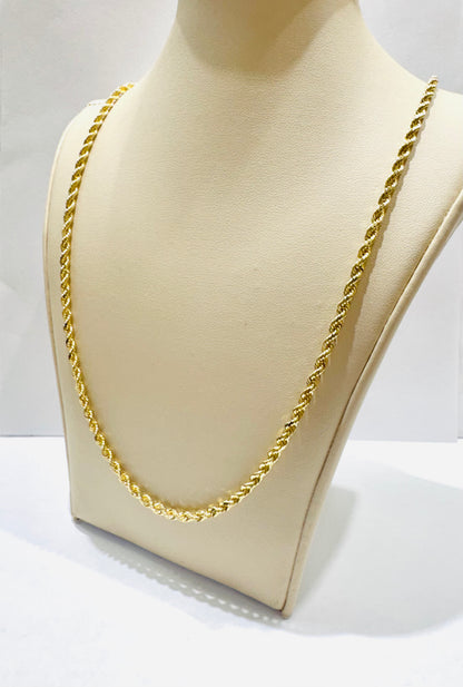 10K GOLD SOLID ROPE NECKLACE 20”, WEIGHT: 14.5gm, WIDTH: 2.8mm