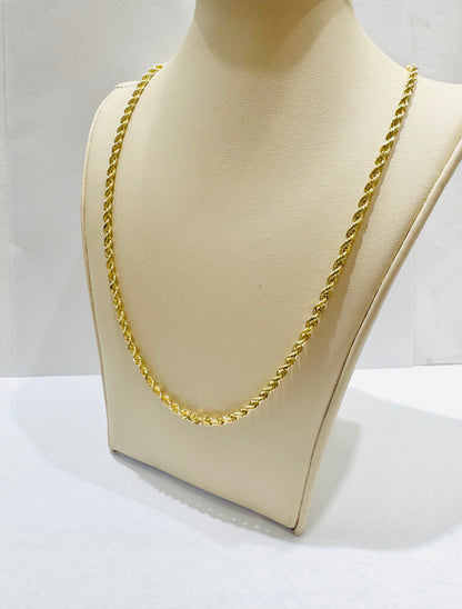 10K GOLD SOLID ROPE NECKLACE 18”, WEIGHT: 13gm, WIDTH: 2.8mm