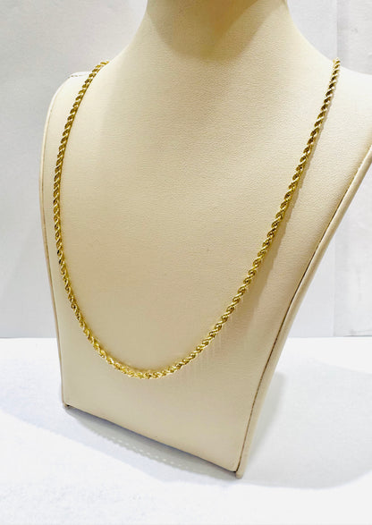 10K GOLD SOLID ROPE NECKLACE 20”, WEIGHT: 8.5gm, WIDTH: 1.9mm