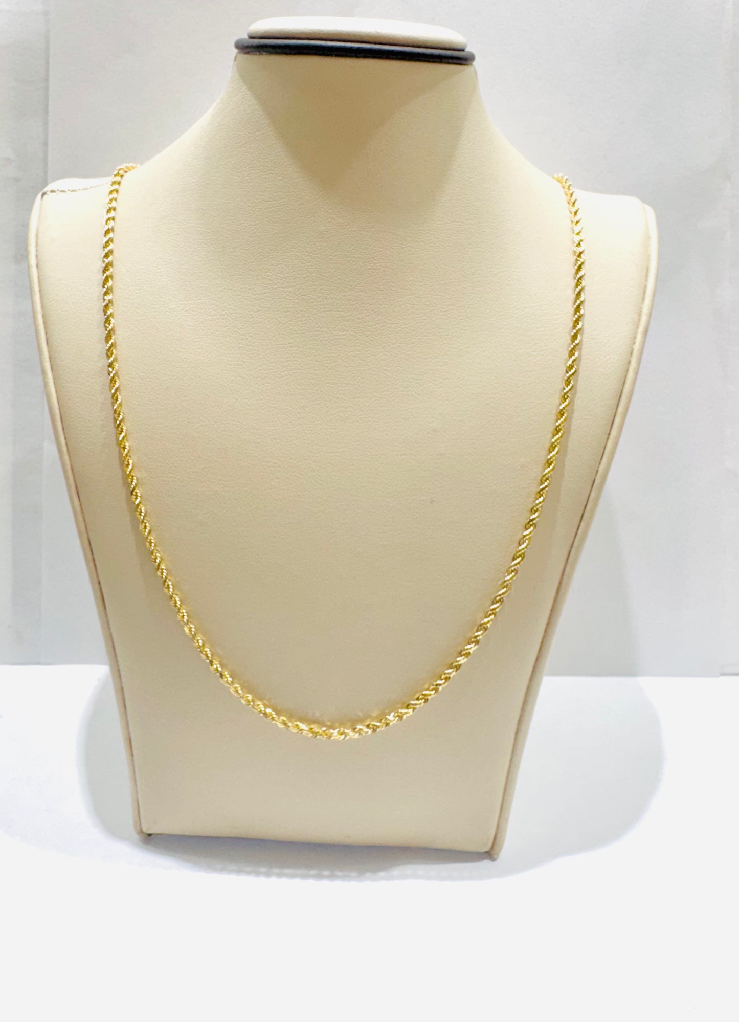 10K GOLD SOLID ROPE NECKLACE 24”, WEIGHT: 10.3gm, WIDTH: 1.8mm