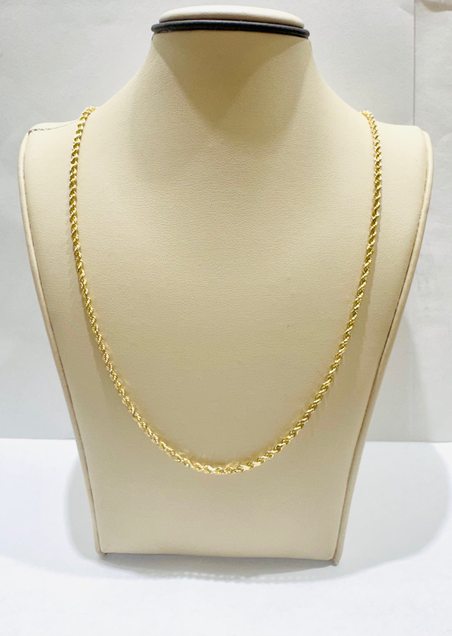 10K GOLD SOLID ROPE NECKLACE 20”, WEIGHT: 8.5gm, WIDTH: 2mm