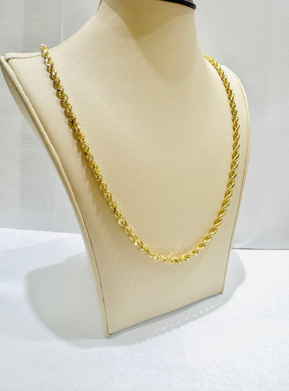 10K GOLD SOLID ROPE NECKLACE 18”, WEIGHT: 21gm, WIDTH: 3.5mm