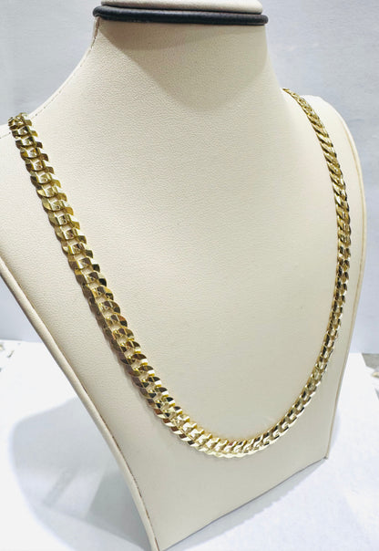 10K GOLD SOLID CUBAN LINK NECKLACE 24”, WEIGHT: 25gm, WIDTH: 6.4mm