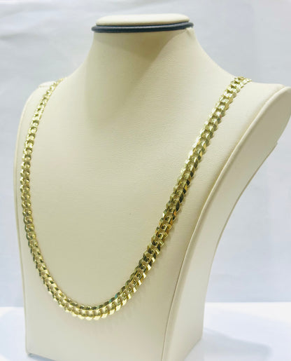 10K GOLD SOLID CUBAN LINK NECKLACE 22”, WEIGHT: 23gm, WIDTH: 6.4mm