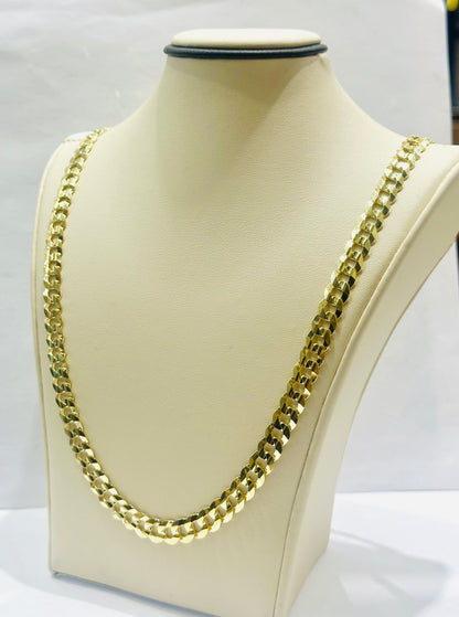 10K GOLD SOLID CUBAN LINK NECKLACE 26”, WEIGHT: 34.5gm WIDTH: 7.3mm