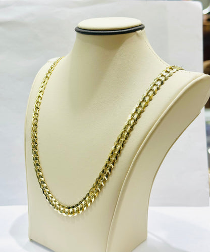 10K GOLD SOLID CUBAN LINK NECKLACE 22”, WEIGHT: 27.1gm, WIDTH: 7.6mm