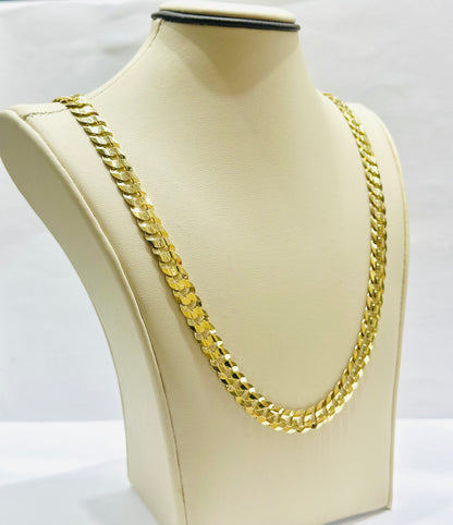 10K GOLD SOLID CUBAN LINK NECKLACE 22”, WEIGHT: 27.1gm, WIDTH: 7.6mm