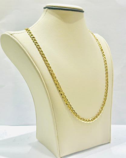 10K GOLD HOLLOW CUBAN LINK NECKLACE 18”, WEIGHT: 5.9gm, WIDTH: 4.4mm