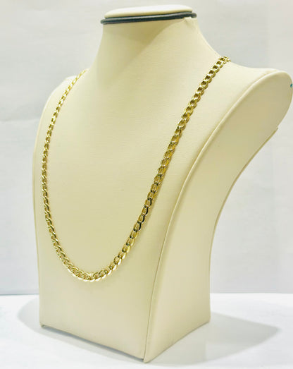 10K GOLD HOLLOW CUBAN LINK NECKLACE 18”, WEIGHT: 5.9gm, WIDTH: 4.4mm