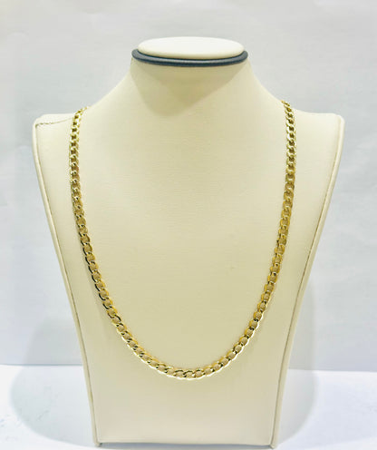 10K GOLD HOLLOW CUBAN LINK NECKLACE 18”, WEIGHT: 5.9gm, WIDTH: 4.4mm