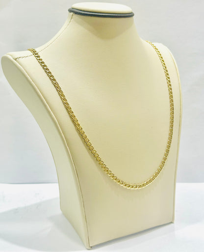 10K GOLD HOLLOW CUBAN LINK NECKLACE 22”, WEIGHT: 5.9gm, WIDTH:3.6mm