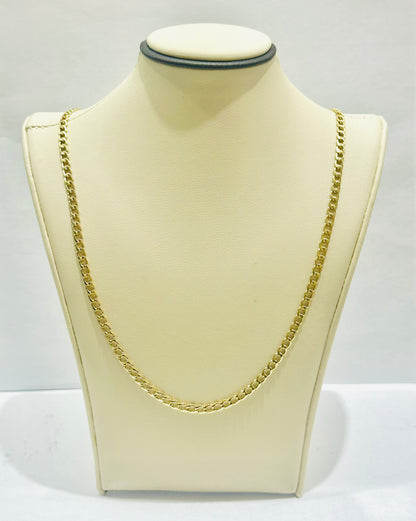 10K GOLD HOLLOW CUBAN LINK NECKLACE 22”, WEIGHT: 5.9gm, WIDTH:3.6mm