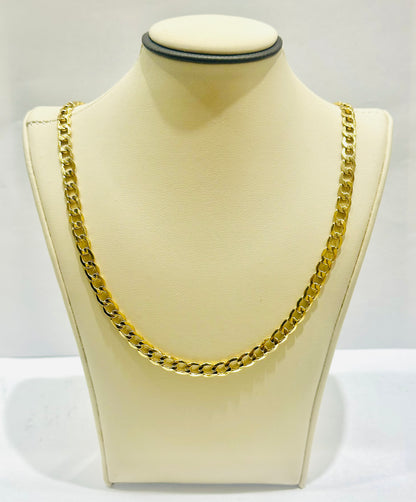 10K GOLD HOLLOW CUBAN LINK NECKLACE 24”, WEIGHT: 15.5gm, WIDTH: 5.8mm