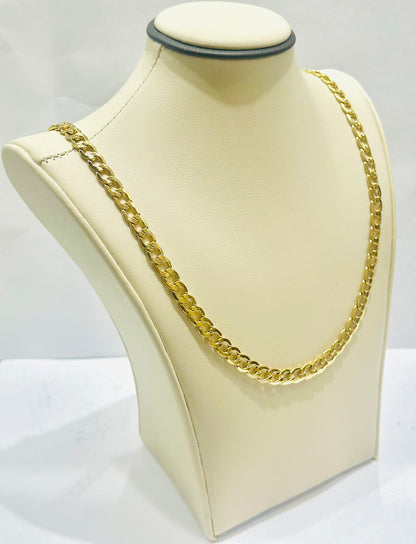 10K GOLD HOLLOW CUBAN LINK NECKLACE 24”, WEIGHT: 15.5gm, WIDTH: 5.8mm