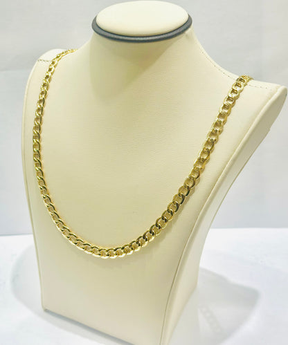 10K GOLD HOLLOW CUBAN LINK NECKLACE 24”, WEIGHT: 15.5gm, WIDTH: 5.8mm