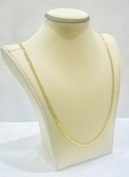 10K GOLD HOLLOW CUBAN NECKLACE 24”, WEIGHT: 5.5gm, WIDTH: 3.4mm