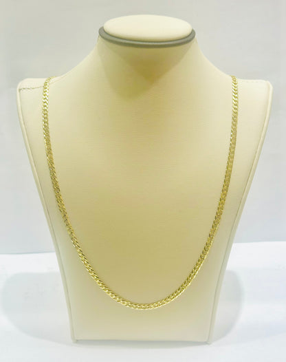 10K GOLD HOLLOW CUBAN NECKLACE 24”, WEIGHT: 5.5gm, WIDTH: 3.4mm