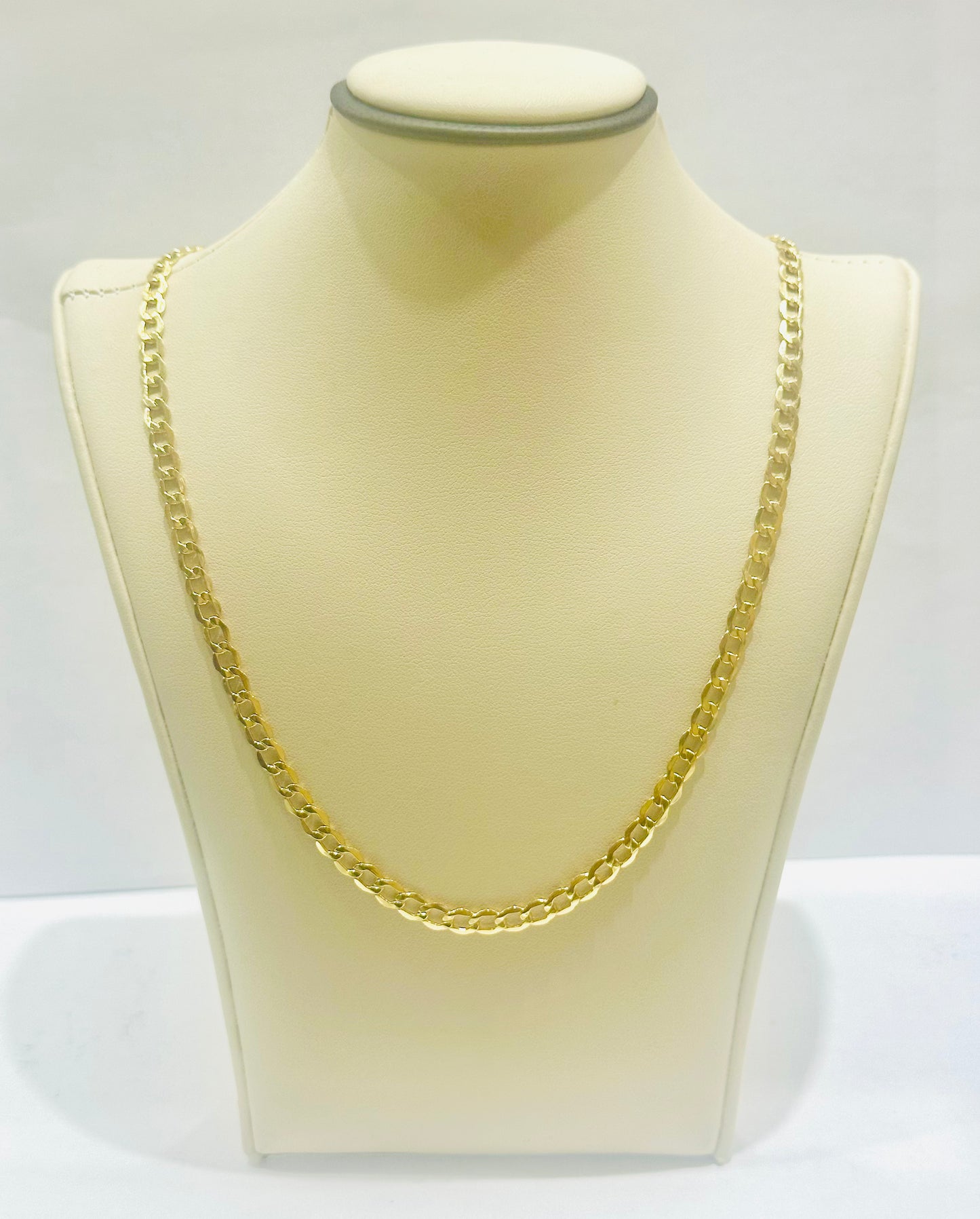 10K GOLD HOLLOW CUBAN LINK NECKLACE 16”, WEIGHT: 3.8gm, WIDTH: 3.5mm