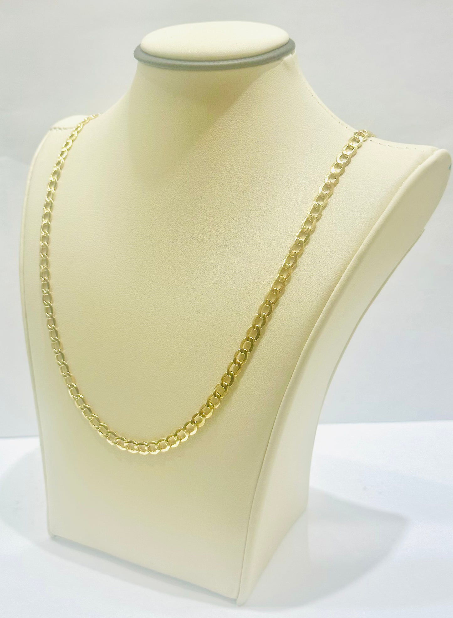 10K GOLD HOLLOW CUBAN LINK NECKLACE 16”, WEIGHT: 3.8gm, WIDTH: 3.5mm