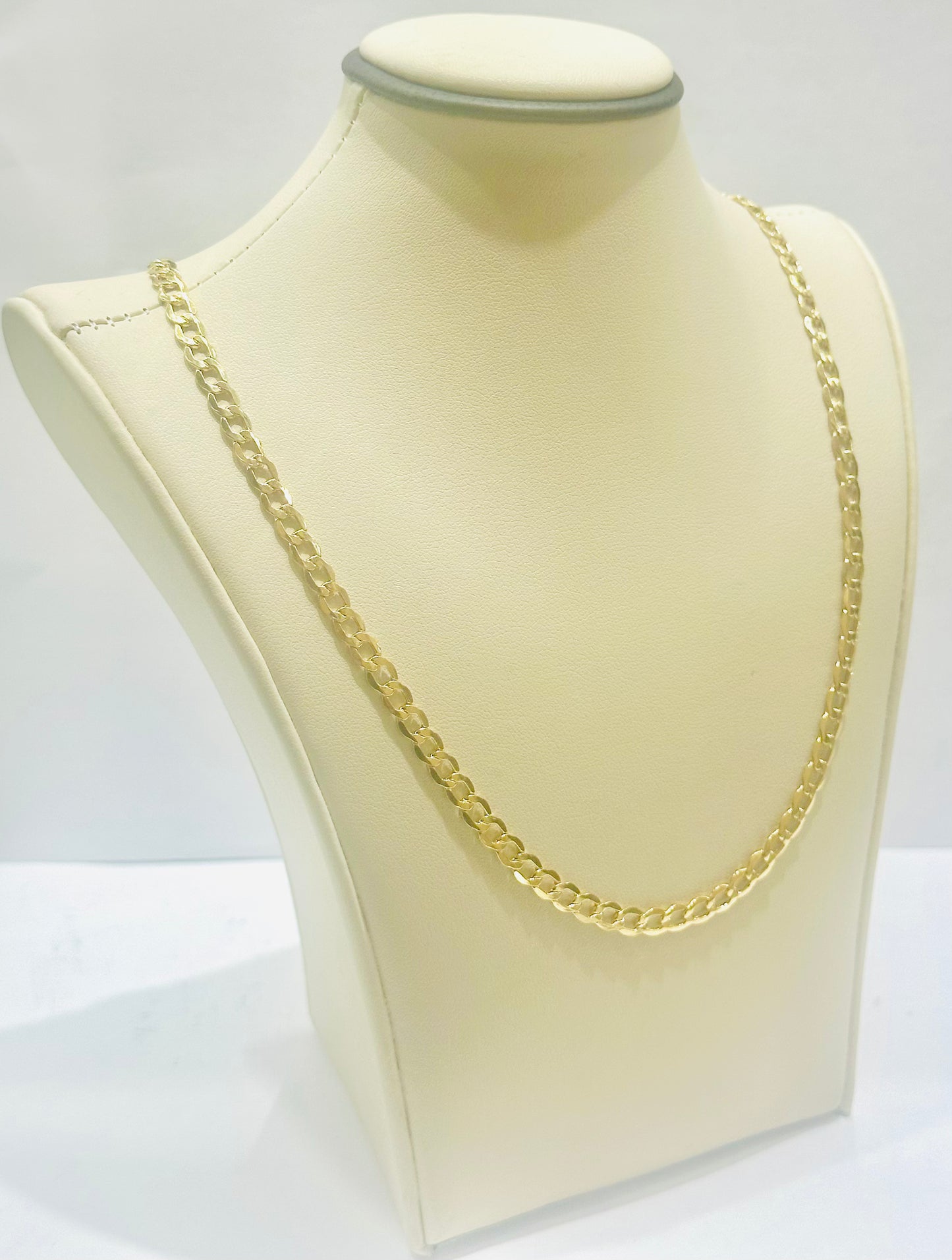10K GOLD HOLLOW CUBAN LINK NECKLACE 16”, WEIGHT: 3.8gm, WIDTH: 3.5mm