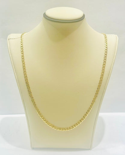 10K GOLD HOLLOW CUBAN LINK NECKLACE 20”, WEIGHT: 6.1gm, WIDTH: 4.1mm