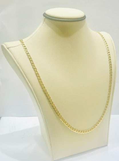 10K GOLD HOLLOW CUBAN LINK NECKLACE 20”, WEIGHT: 6.1gm, WIDTH: 4.1mm