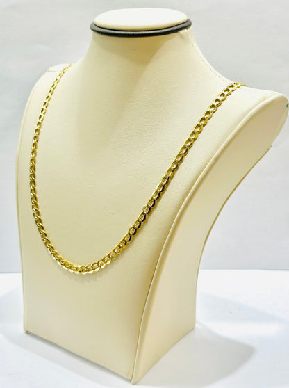 10K GOLD HOLLOW CUBAN LINK NECKLACE 20”, WEIGHT: 6gm, WIDTH:4.3mm
