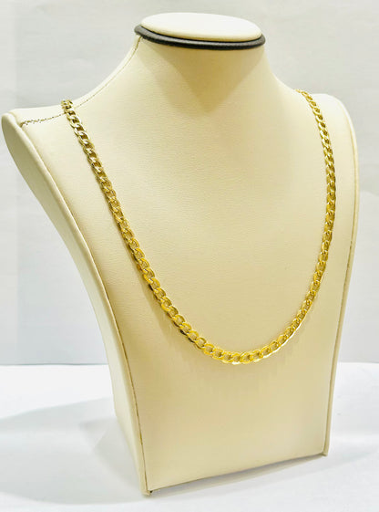 10K GOLD HOLLOW CUBAN LINK NECKLACE 20”, WEIGHT: 6gm, WIDTH:4.3mm