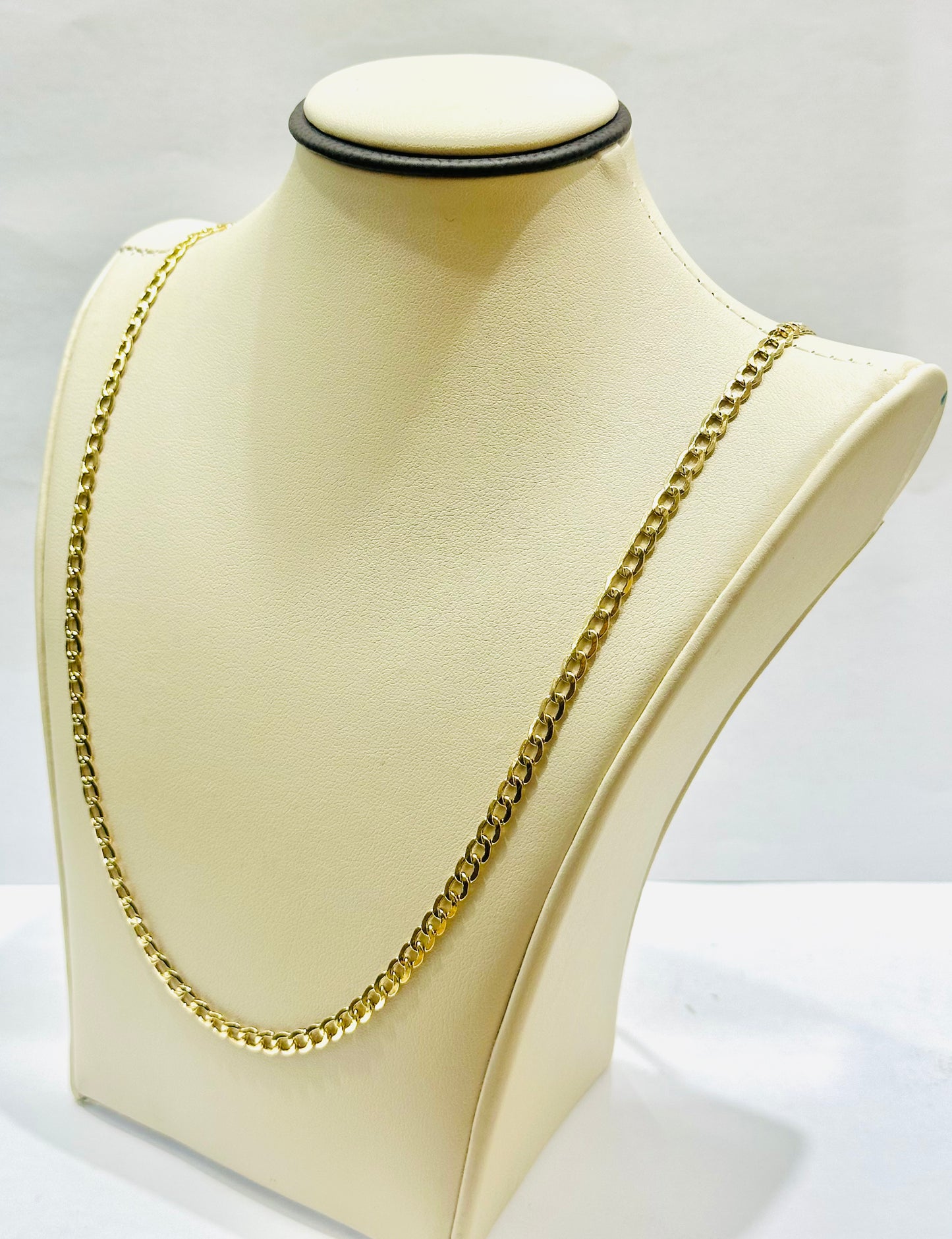10K GOLD HOLLOW CUBAN LINK NECKLACE 24”, WEIGHT: 5.7gm, WIDTH: 3.8mm