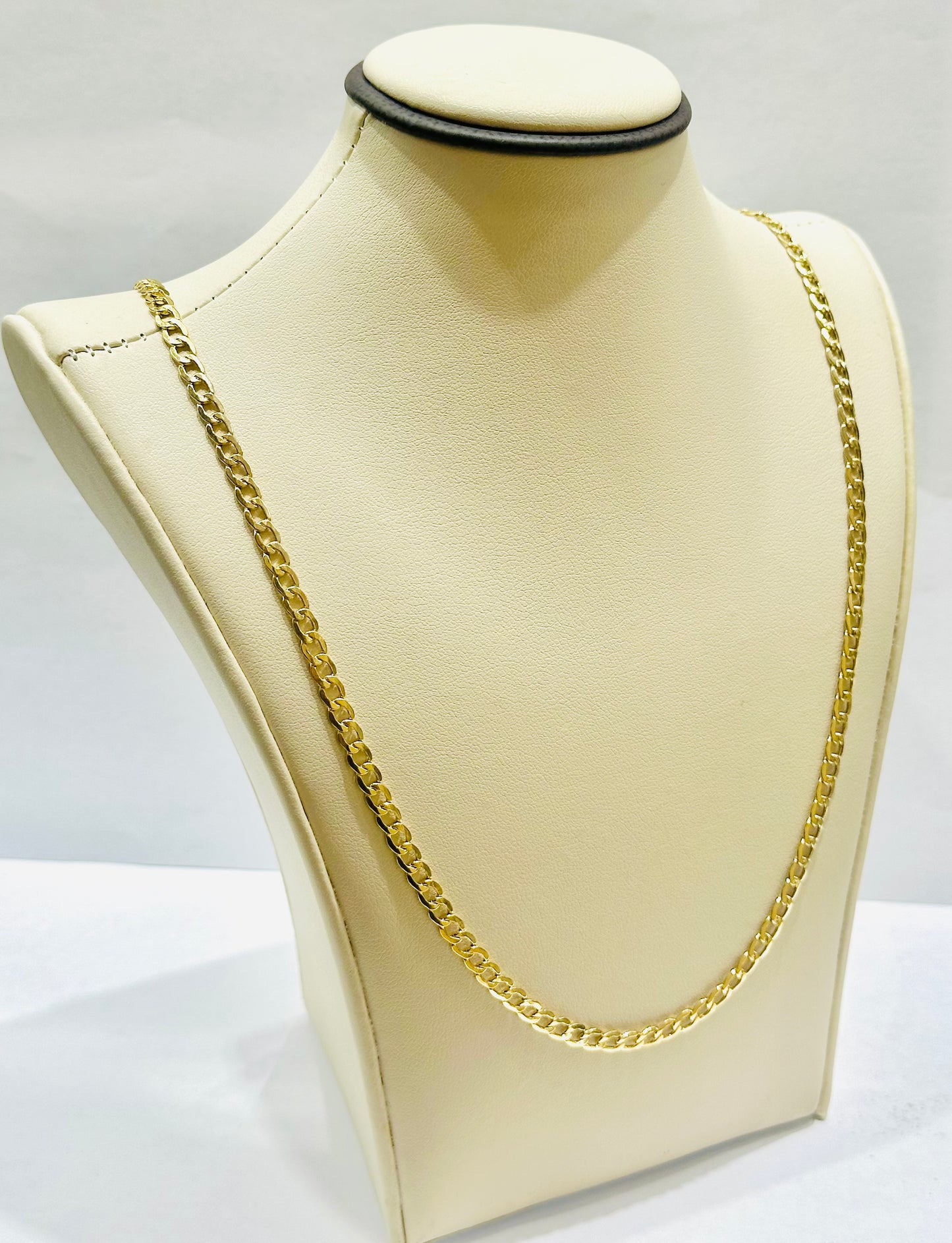 10K GOLD HOLLOW CUBAN LINK NECKLACE 24”, WEIGHT: 5.7gm, WIDTH: 3.8mm